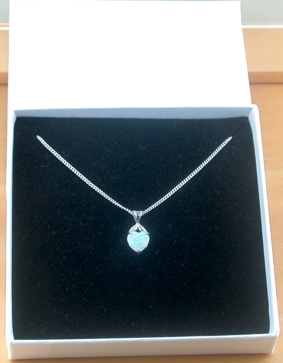 opal necklace in gift box