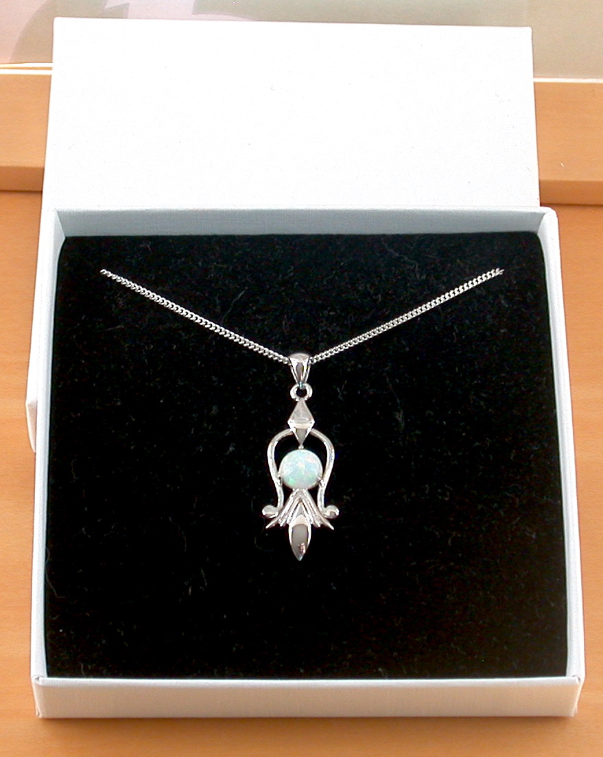 opal necklace in gift box