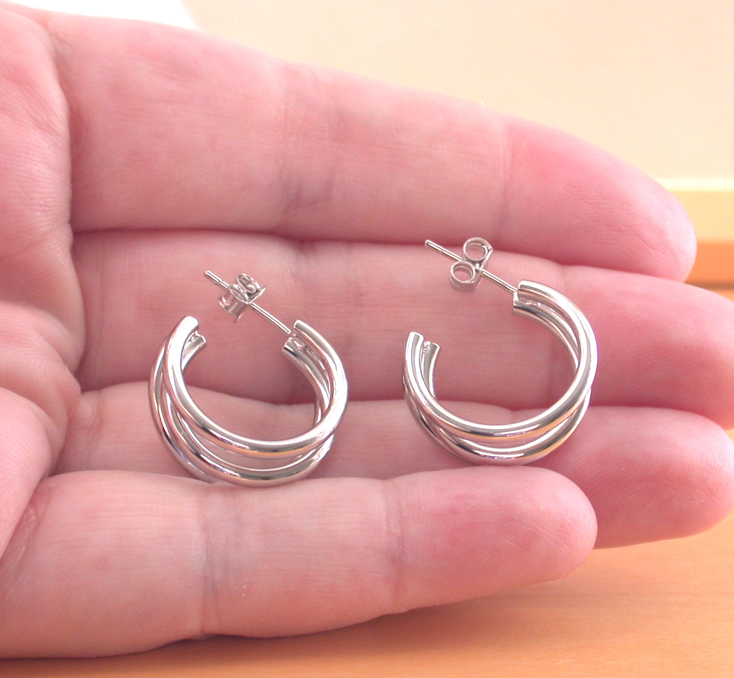 Sterling Silver 20mm Hoop Earrings - Image 4