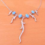 blue opal and Cz necklace
