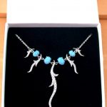 blue opal necklace in gift box