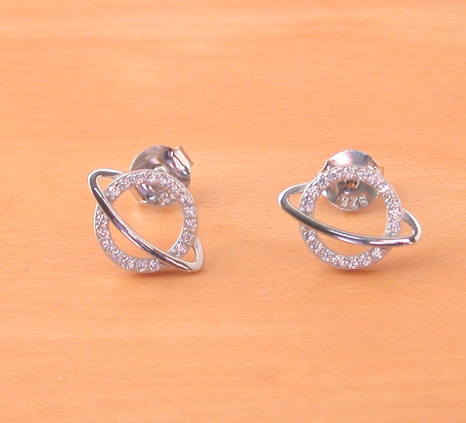 Cz planet earrings