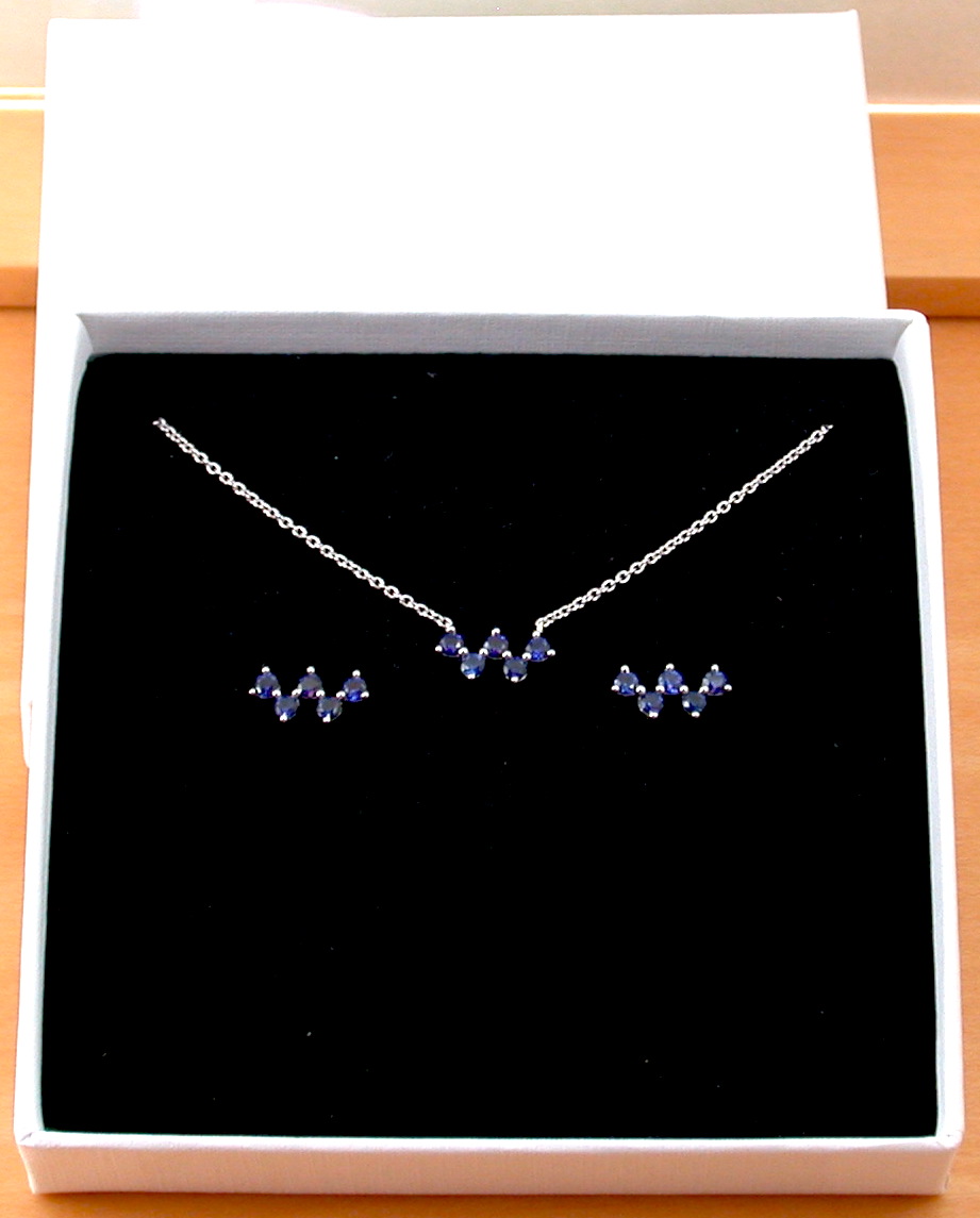 sapphire necklace and earrings